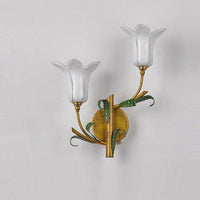 Applique murale LED rustique "Fleur Colorée" | Marco Lucetti 2 lampes - Blanc