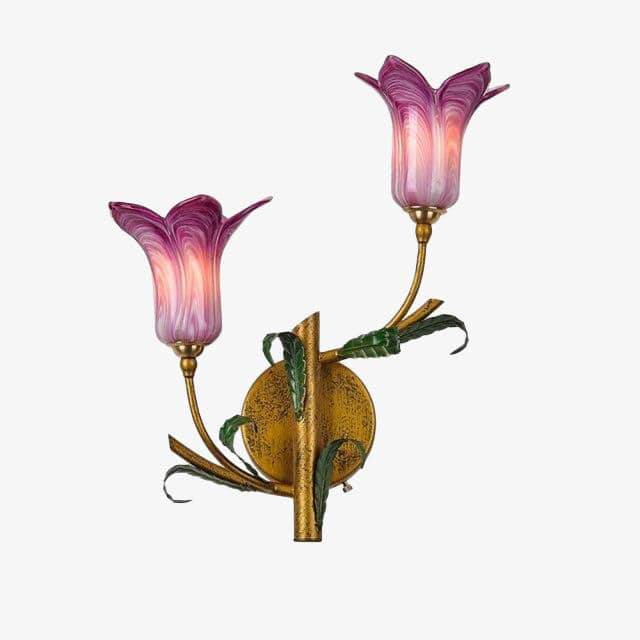 Applique murale LED rustique "Fleur Colorée" | Marco Lucetti 2 lampes - Violet