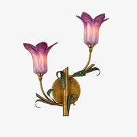 Applique murale LED rustique "Fleur Colorée" | Marco Lucetti 2 lampes - Violet