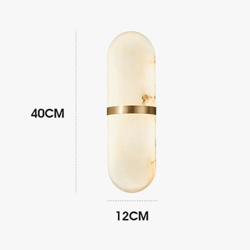 Applique murale LED Semi-cylindre en Imitation marbre - Décoration lampe de chevet  | Marco Lucetti