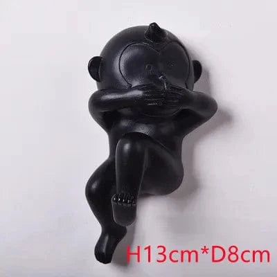 Applique murale LED singe avec variateur - Éclairage intérieur | Marco Lucetti Branchez Black, dites