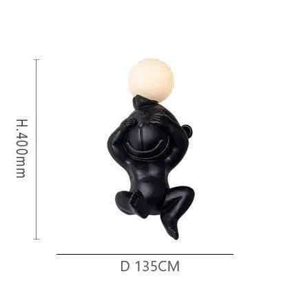 Applique murale LED singe avec variateur - Éclairage intérieur | Marco Lucetti Noir Je ne vois pas