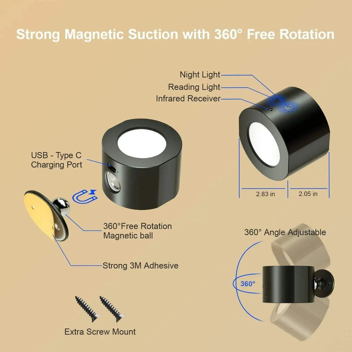 Applique murale LED Smart Touch avec recharge sans fil | Marco Lucetti