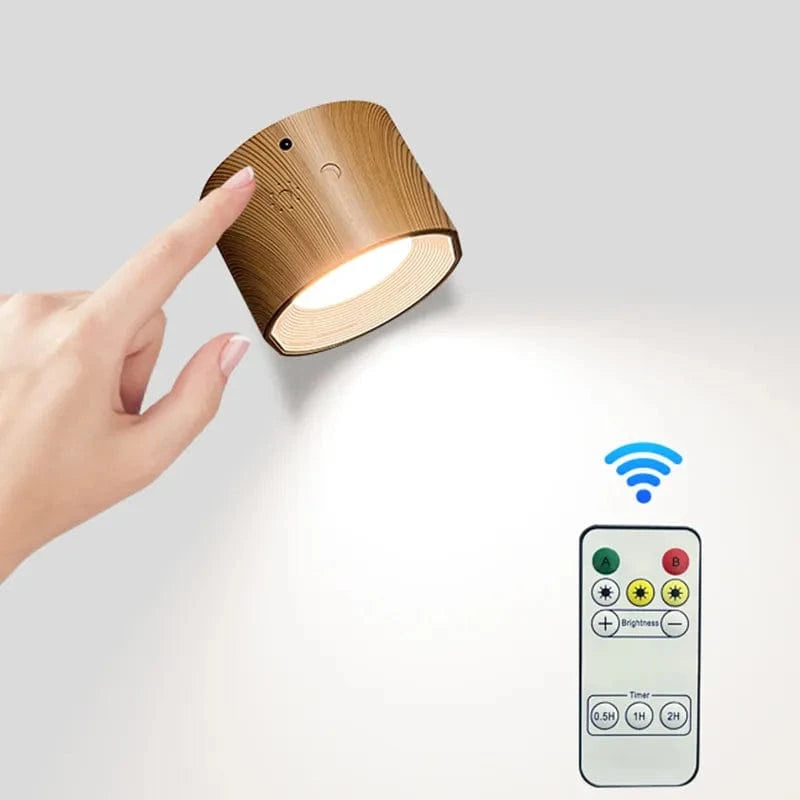 Applique murale LED Smart Touch avec recharge sans fil | Marco Lucetti F1-Grain de bois