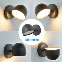 Applique murale LED Smart Touch, rotation à 350°, variateur et prise | Marco Lucetti