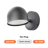 Applique murale LED Smart Touch, rotation à 350°, variateur et prise | Marco Lucetti Noir sans prise / Lumière naturelle 4000K