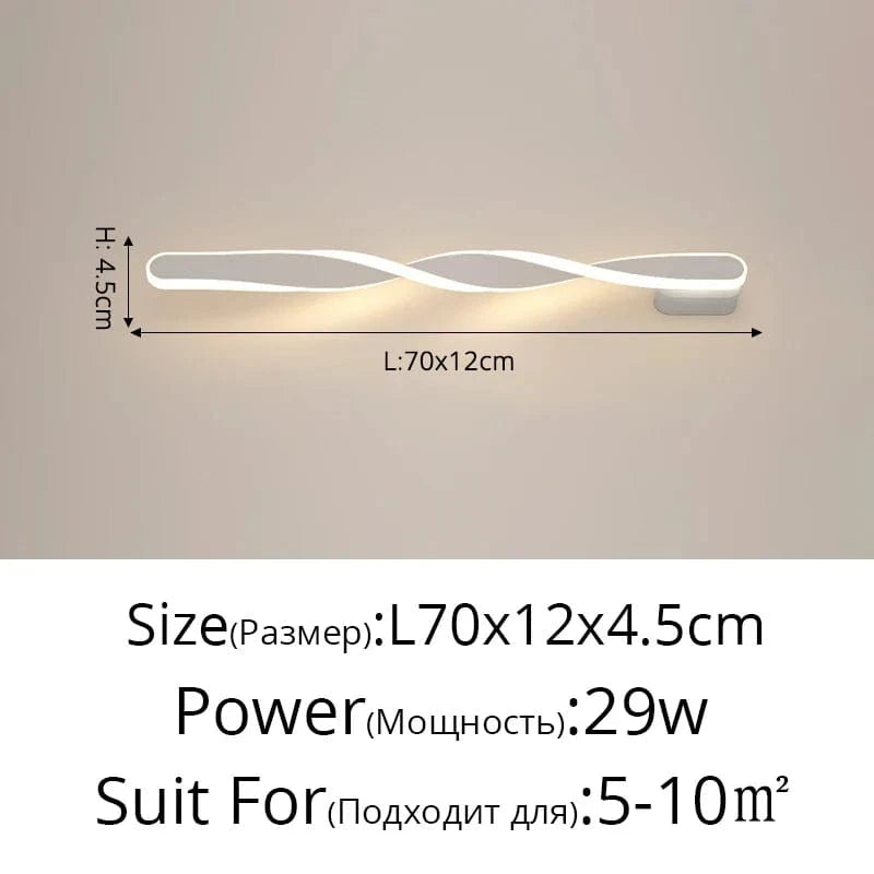 Applique murale LED Spirale Hailion : Illuminez votre intérieur avec créativité | Marco Lucetti B blanc 70cm / Blanc froid