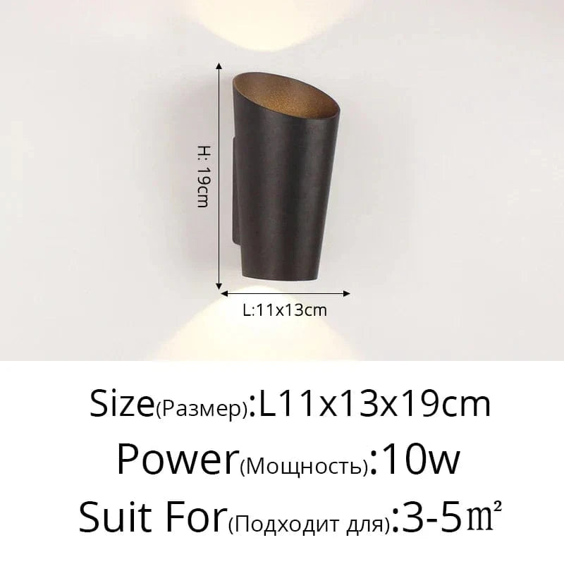 Applique Murale LED Spiralux Double-Tête Étanche pour Jardin et Balcon | Marco Lucetti A Noir L11x13cm / Blanc froid (5 500-7 000 K).