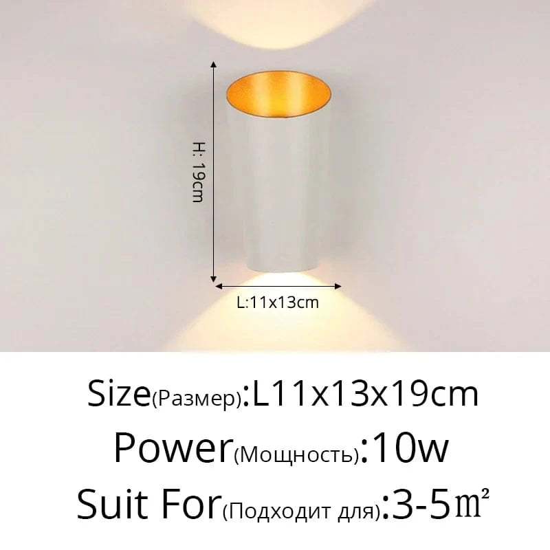 Applique Murale LED Spiralux Double-Tête Étanche pour Jardin et Balcon | Marco Lucetti A or blanc / Blanc froid (5 500-7 000 K).