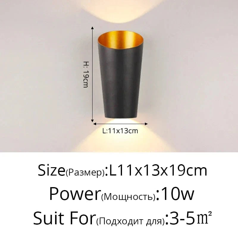 Applique Murale LED Spiralux Double-Tête Étanche pour Jardin et Balcon | Marco Lucetti A or noir / Blanc froid (5 500-7 000 K).