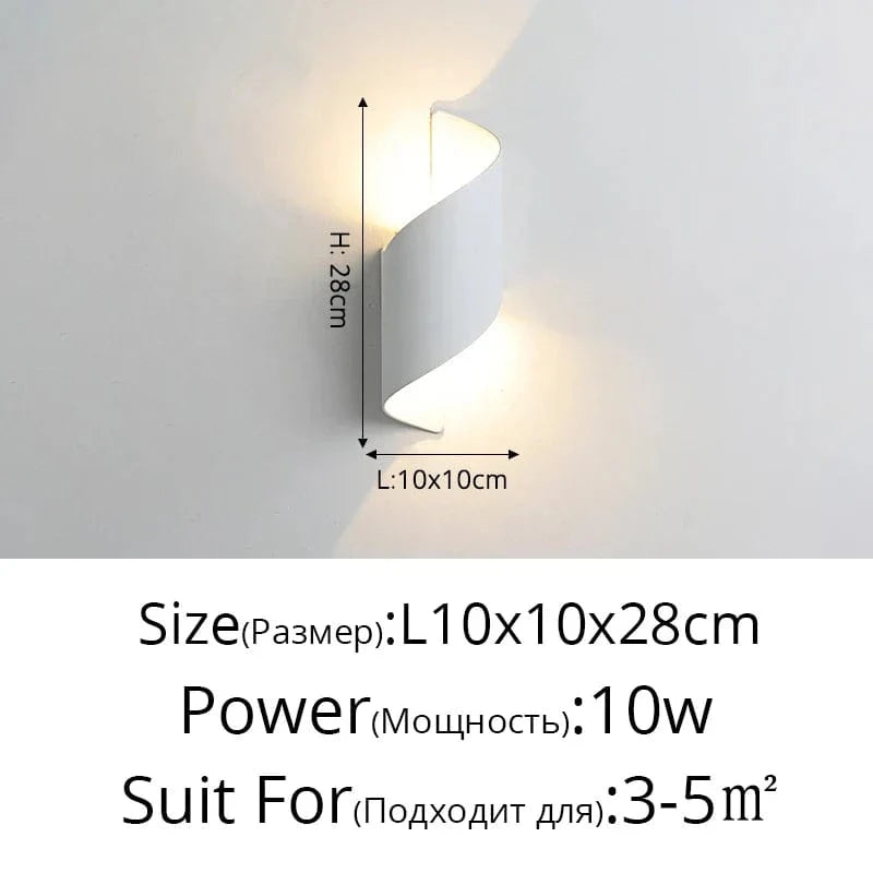 Applique Murale LED Spiralux Double-Tête Étanche pour Jardin et Balcon | Marco Lucetti B Blanc L10x10cm 10W / Blanc froid (5 500-7 000 K).