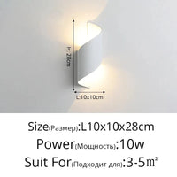 Applique Murale LED Spiralux Double-Tête Étanche pour Jardin et Balcon | Marco Lucetti B Blanc L10x10cm 10W / Blanc froid (5 500-7 000 K).