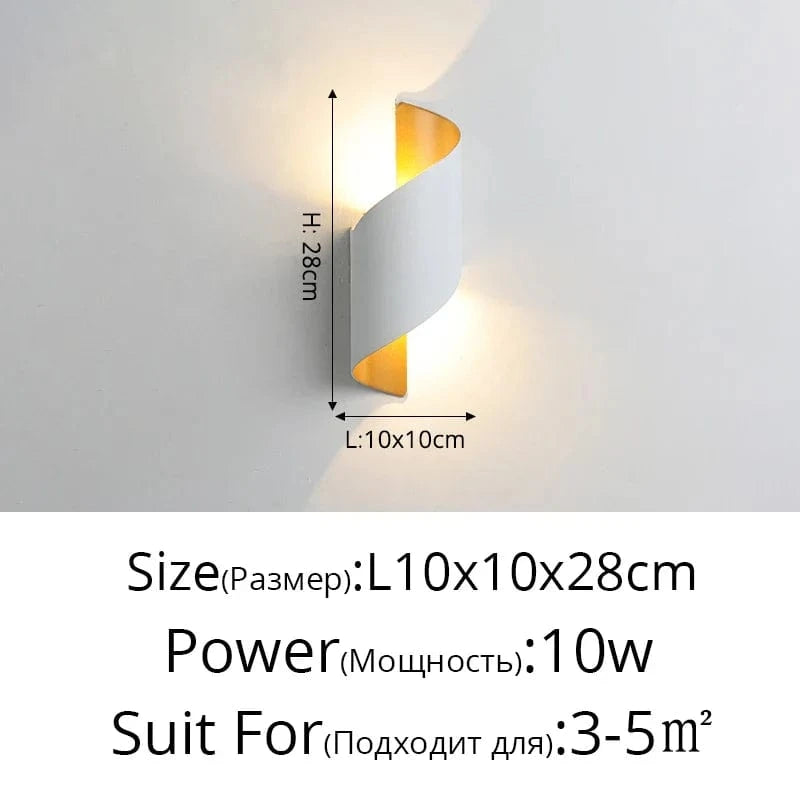 Applique Murale LED Spiralux Double-Tête Étanche pour Jardin et Balcon | Marco Lucetti B Or blanc / Blanc froid (5 500-7 000 K).