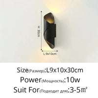 Applique Murale LED Spiralux Double-Tête Étanche pour Jardin et Balcon | Marco Lucetti C Noir L9x10cm 10W / Blanc froid (5 500-7 000 K).