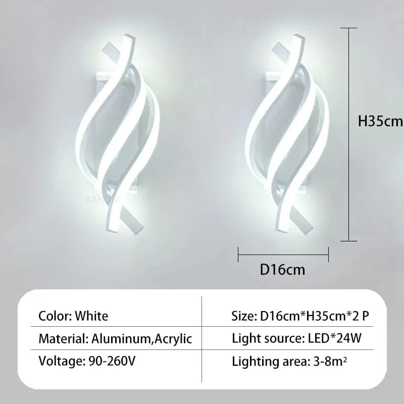 Applique murale LED Spiraluxe. | Marco Lucetti A - Blanc 2 pièces / Blanc chaud (2700-3500K)