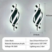 Applique murale LED Spiraluxe. | Marco Lucetti A-noir 2 pièces / Blanc chaud (2700-3500K)