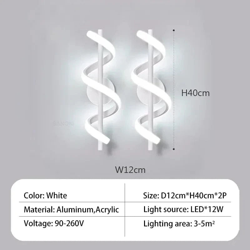 Applique murale LED Spiraluxe. | Marco Lucetti B - Blanc 2 pièces / Blanc chaud (2700-3500K)