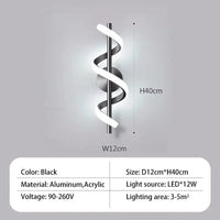 Applique murale LED Spiraluxe. | Marco Lucetti B-noir 1 pièces / Blanc chaud (2700-3500K)