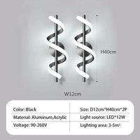 Applique murale LED Spiraluxe. | Marco Lucetti B - Noir 2 pièces / Blanc chaud (2700-3500K)