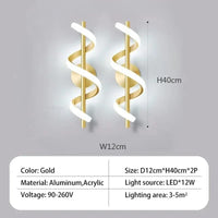Applique murale LED Spiraluxe. | Marco Lucetti B - Or 2 Pièces / Blanc chaud (2700-3500K)
