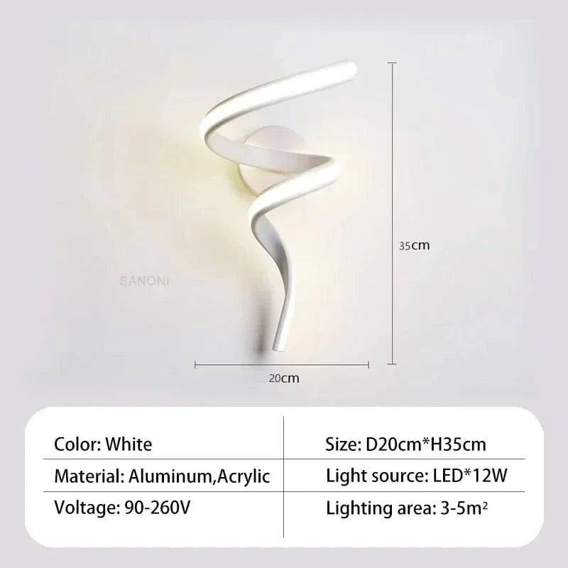 Applique murale LED Spiraluxe. | Marco Lucetti C-blanc 1 pièces / Blanc chaud (2700-3500K)