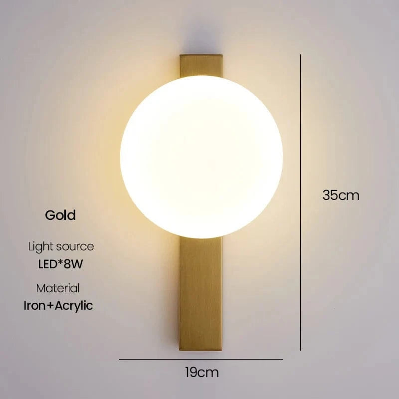 Applique murale LED Style Boule | Marco Lucetti Or D19cm