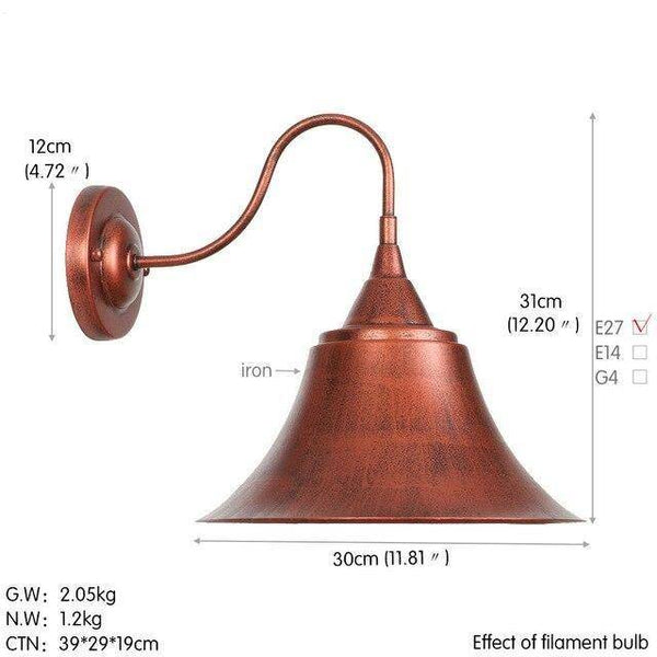 Applique murale LED style industriel | Marco Lucetti Cuivré