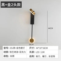 Applique murale LED - Style nordique moderne et minimaliste | Marco Lucetti 2 or noir