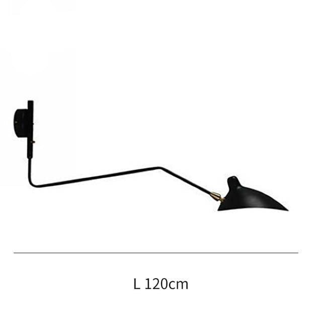 Applique murale LED Swing Retro | Marco Lucetti Noir - 120cm - 1 lampe