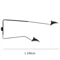 Applique murale LED Swing Retro | Marco Lucetti Noir - 140cm - 2 lampes