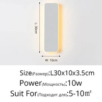 Applique murale LED tactile - Idéale pour chambre et escalier | Marco Lucetti Blanc 30x10x3,5cm / Blanc froid (5 500-7 000 K).