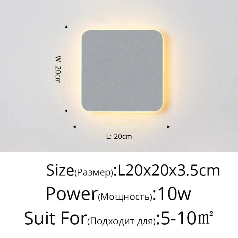 Applique murale LED tactile - Idéale pour chambre et escalier | Marco Lucetti Gris 20x20x3,5cm / 3 couleurs 2700-7000K)