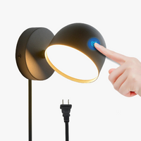 Applique murale LED Smart Touch, rotation à 350°, variateur et prise