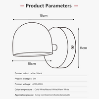 Applique murale LED Smart Touch, rotation à 350°, variateur et prise