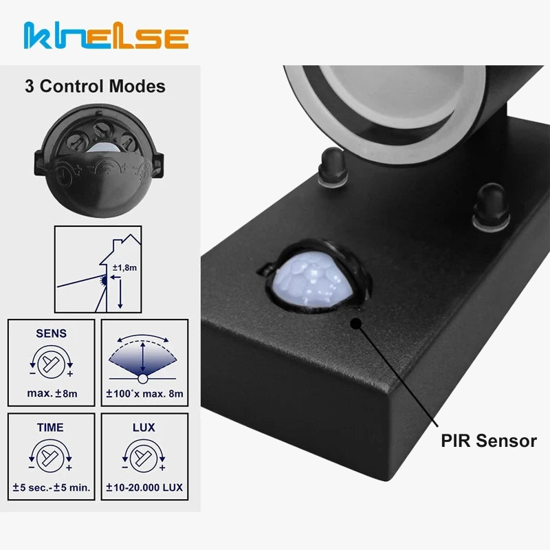 Applique murale LED étanche avec capteur de mouvement pour extérieur - LuminoMotion