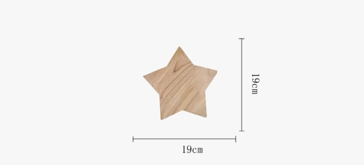 Applique murale LED étoile en bois - Design artistique asiatique modernisé