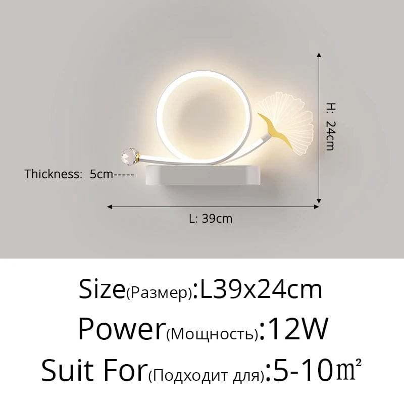 Applique Murale LED Tricolore Ginkgo : Protection des Yeux et Design Élégant | Marco Lucetti