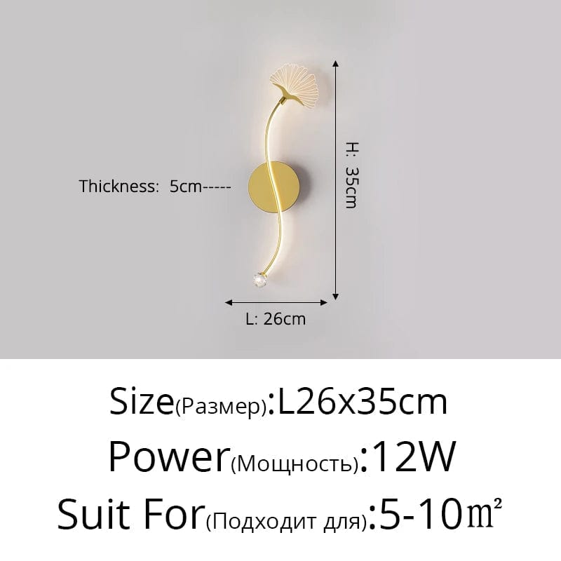 Applique Murale LED Tricolore Ginkgo : Protection des Yeux et Design Élégant | Marco Lucetti