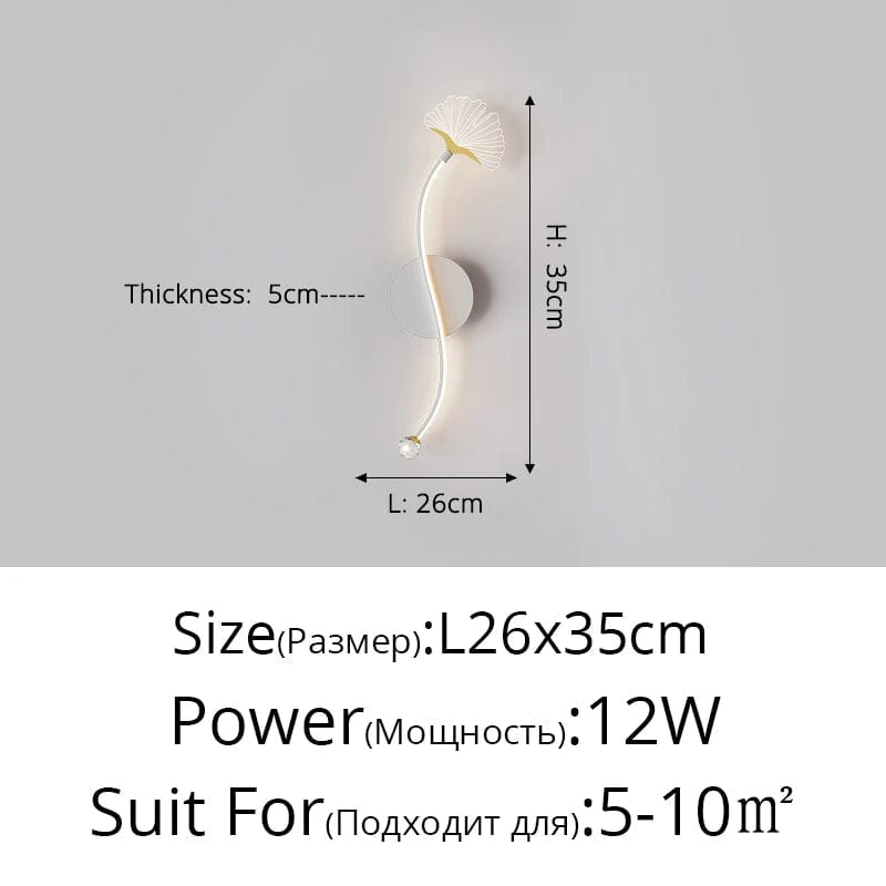 Applique Murale LED Tricolore Ginkgo : Protection des Yeux et Design Élégant | Marco Lucetti