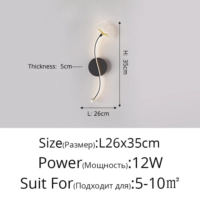 Applique Murale LED Tricolore Ginkgo : Protection des Yeux et Design Élégant | Marco Lucetti