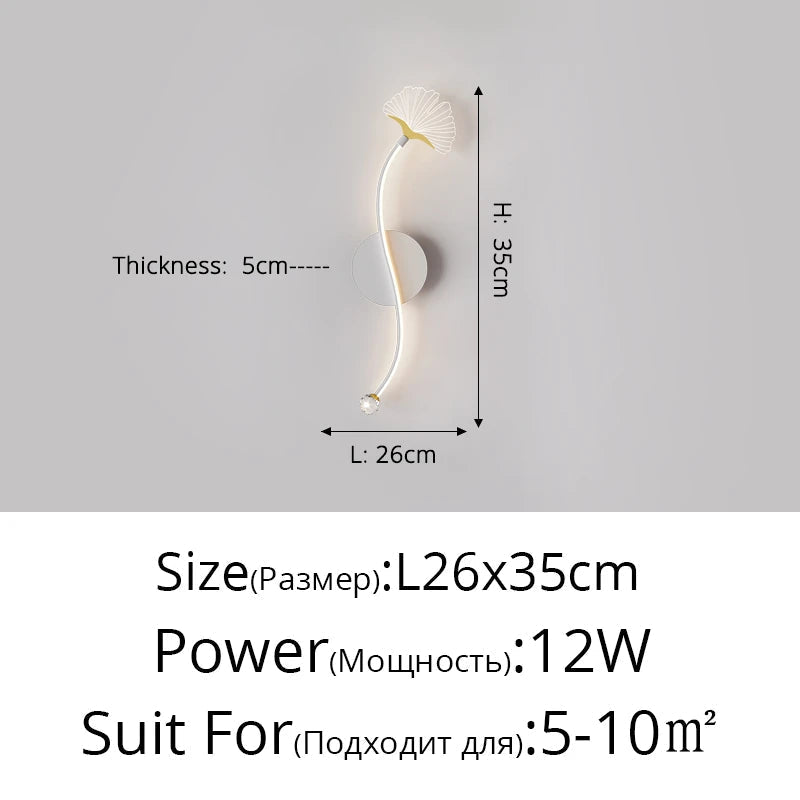 Applique Murale LED Tricolore Ginkgo : Protection des Yeux et Design Élégant
