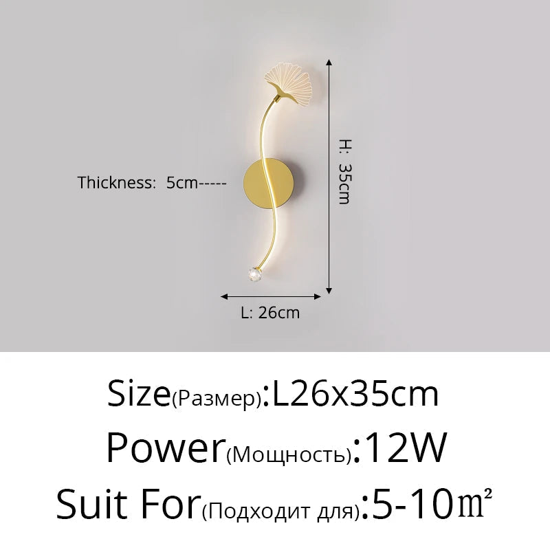 Applique Murale LED Tricolore Ginkgo : Protection des Yeux et Design Élégant