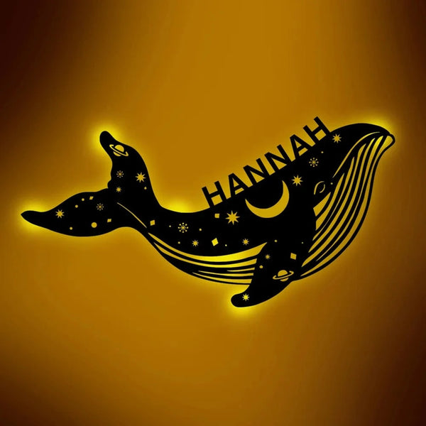 Applique murale LED USB personnalisée "Whale Glow" | Marco Lucetti