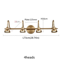 Applique murale LED vanité pour la maison | Marco Lucetti 4Têtes Cuivre B / Blanc chaud (2700-3500K)