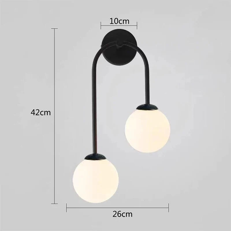 Applique Murale LED Verre Glow | Marco Lucetti Noir-Gauche / Blanc chaud (2700-3500K)