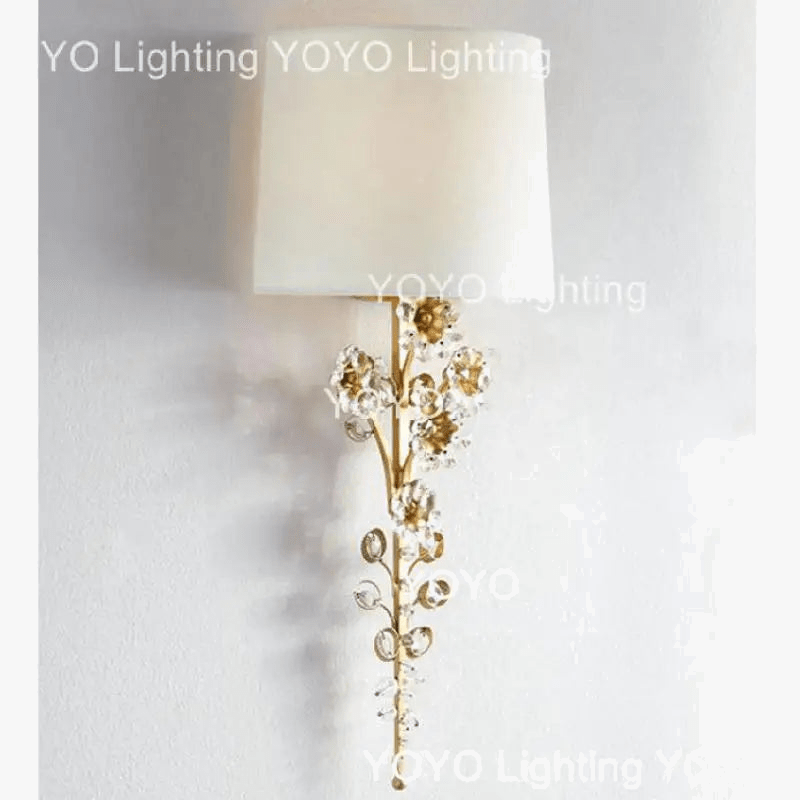 Applique murale LED vintage avec grand abat-jour en cristal de qualité supérieure | Marco Lucetti