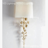 Applique murale LED vintage avec grand abat-jour en cristal de qualité supérieure | Marco Lucetti