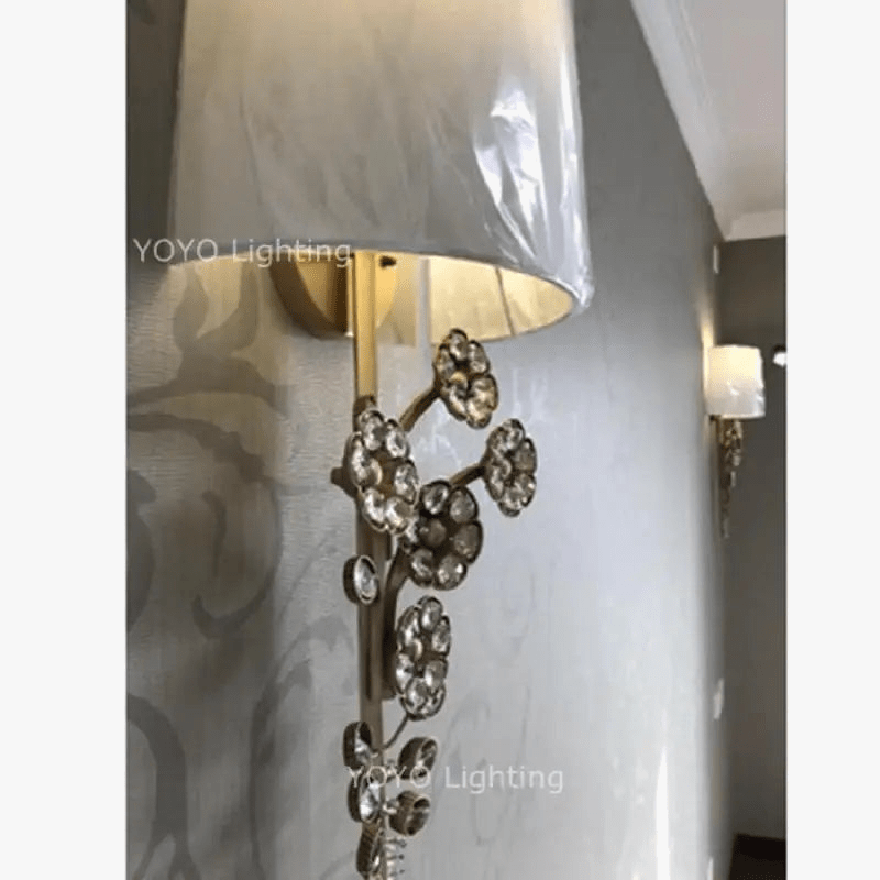 Applique murale LED vintage avec grand abat-jour en cristal de qualité supérieure | Marco Lucetti