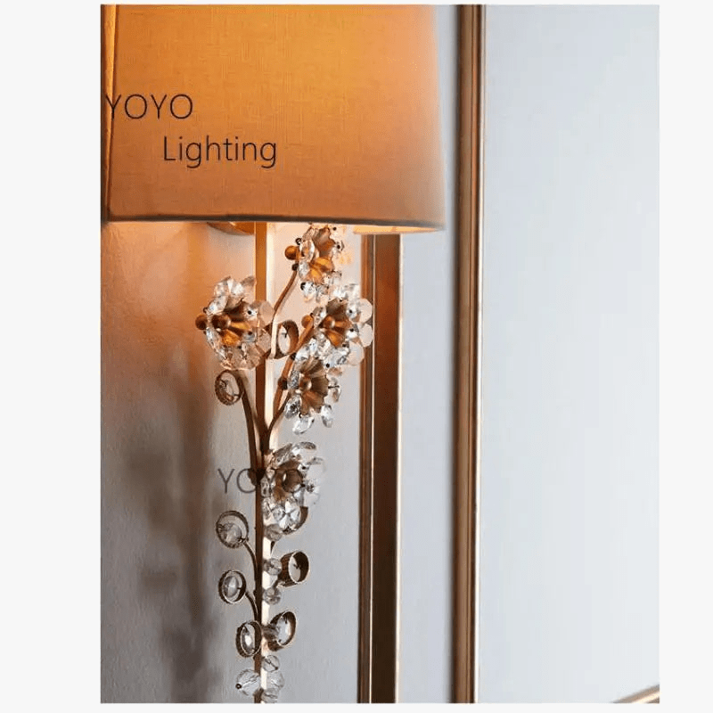 Applique murale LED vintage avec grand abat-jour en cristal de qualité supérieure | Marco Lucetti