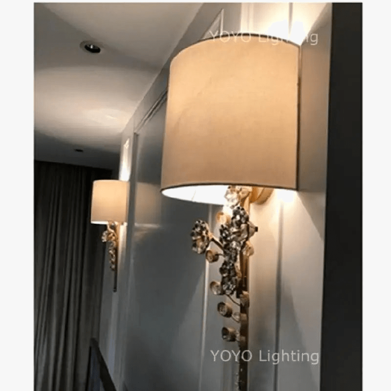 Applique murale LED vintage avec grand abat-jour en cristal de qualité supérieure | Marco Lucetti